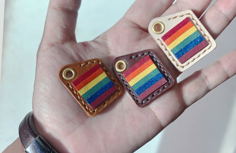 <Rainbow Series> 手缝手工真皮 彩虹 耳环/夹式/项链