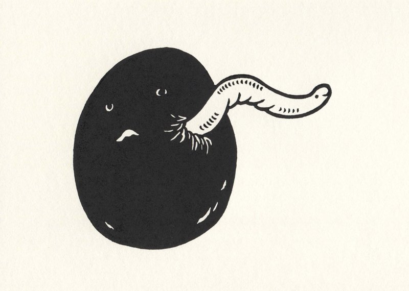 【 钻出来 】 版画 明信片