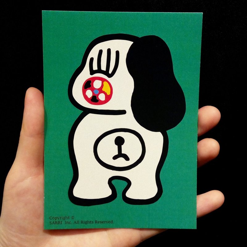 独眼狗狗 (可制作A3大小的海报) 生日卡 postcard 绘本 card 卡片 万用卡 poster 海报 现代 情人 爱 特别 可爱 台湾 怪诞