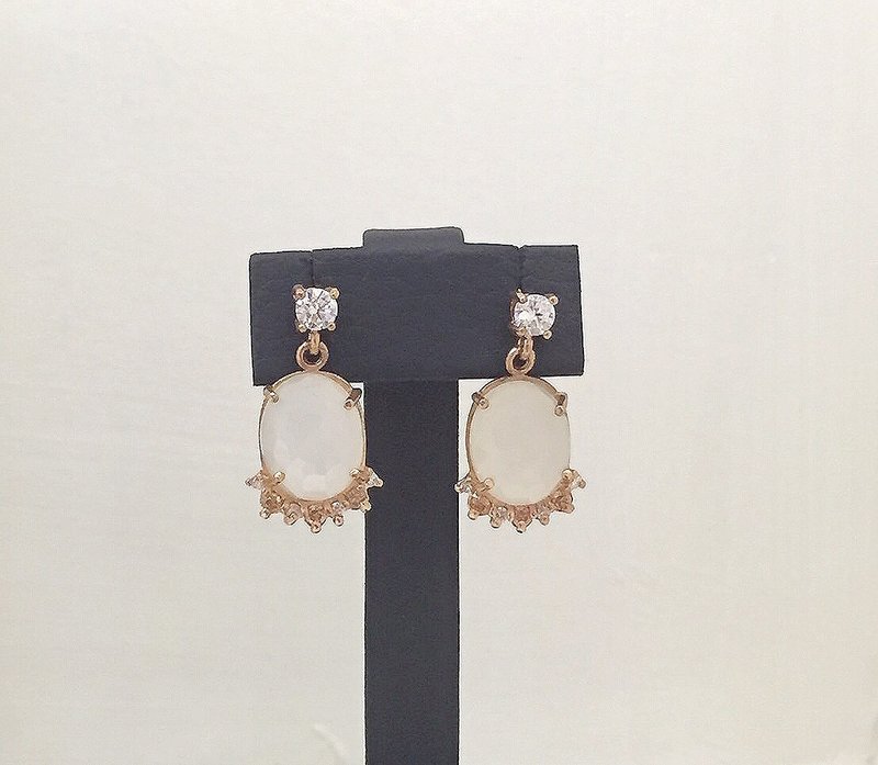 Moon stone earrings