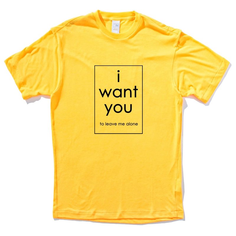 i want you to leave me alone 男女 短袖T恤 黄色 文字 英文
