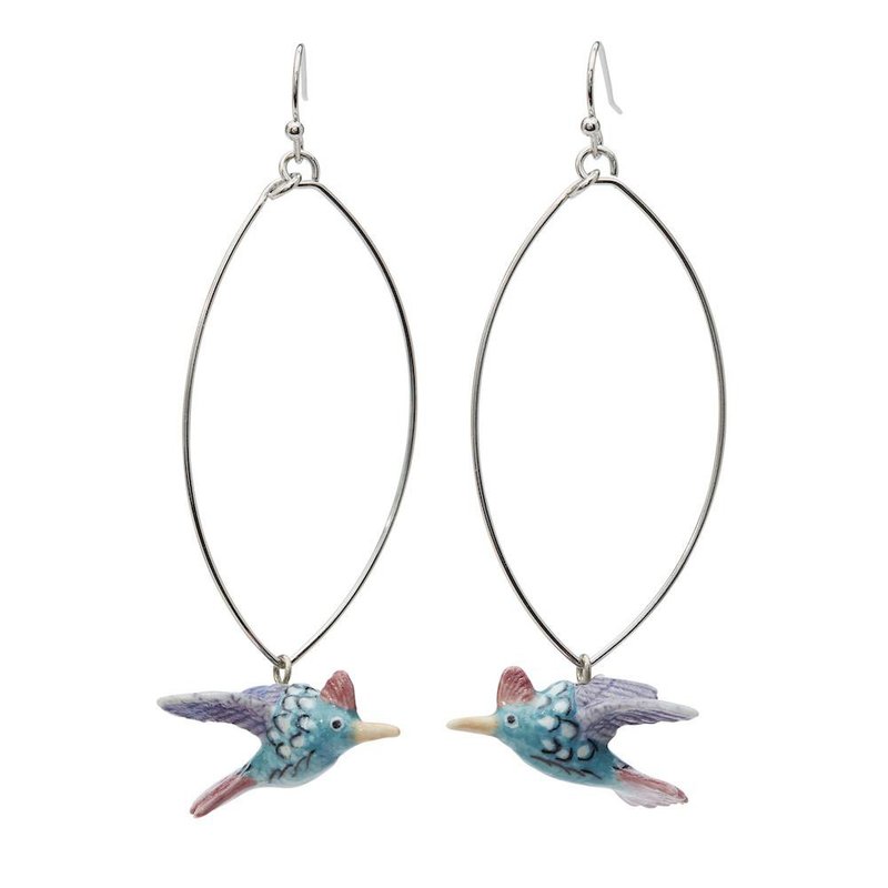 AndMary 手绘瓷耳环-蜂鸟 礼盒装 Tiny Pastel Hummingbird