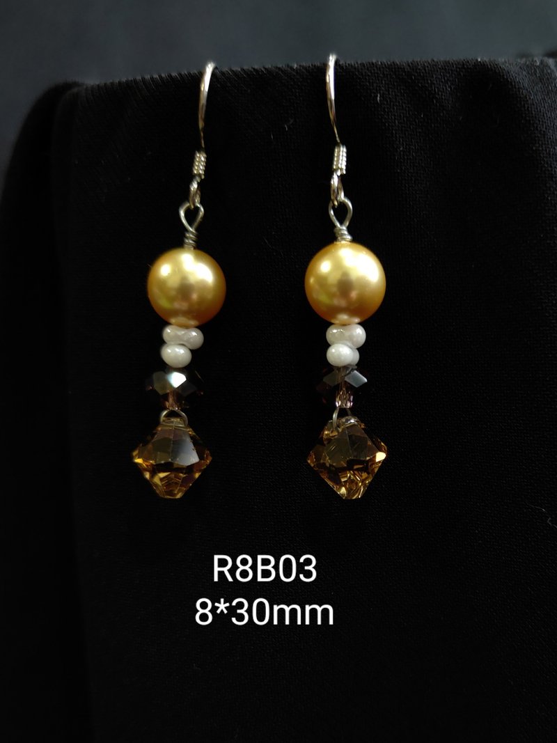 *我是设计*R8B03施华洛世奇水晶.珍珠耳环