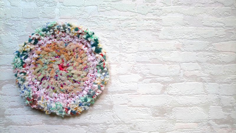 Hand-dyed yarn coaster