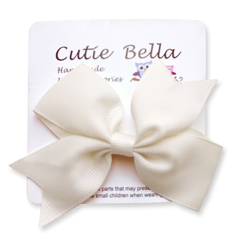 Cutie Bella 梦幻蝴蝶结手工发饰 全包布 Bow Stretch发夹-Cream