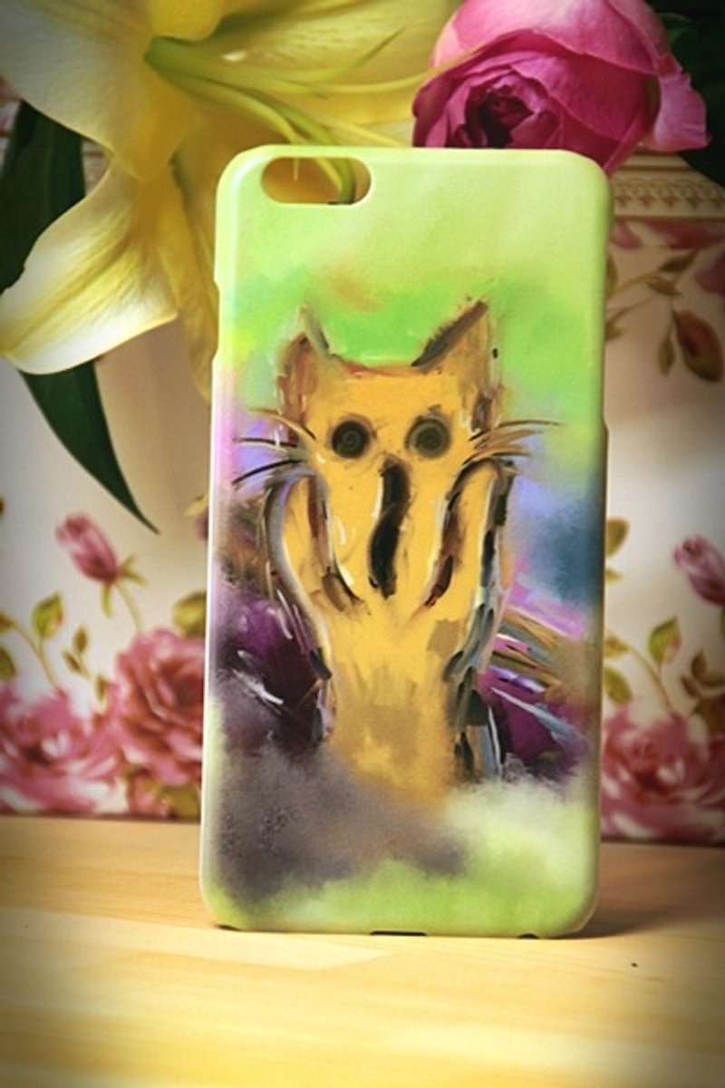 水彩猫 s008猫呐喊 大卫画猫 iPhone i5.i6s,i6splus /Android Samsung三星, HTC, Sony 设计师款 手机壳/保护套/ 猫咪 猫 手机壳