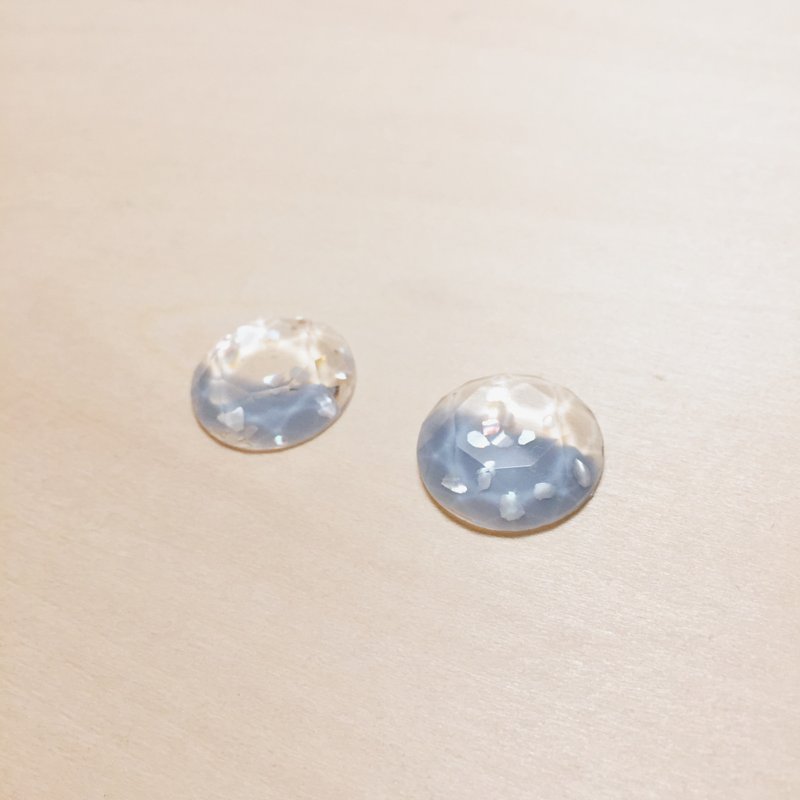复古蓝海浪碎贝壳耳环