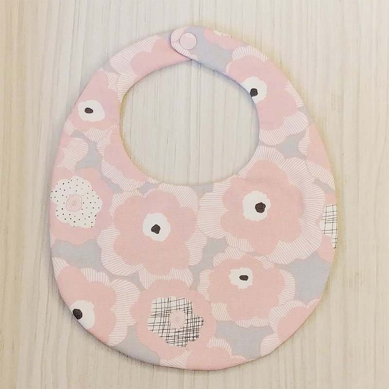 粉色花朵双面手作围兜/弥月礼物 生日礼物 圣诞礼物