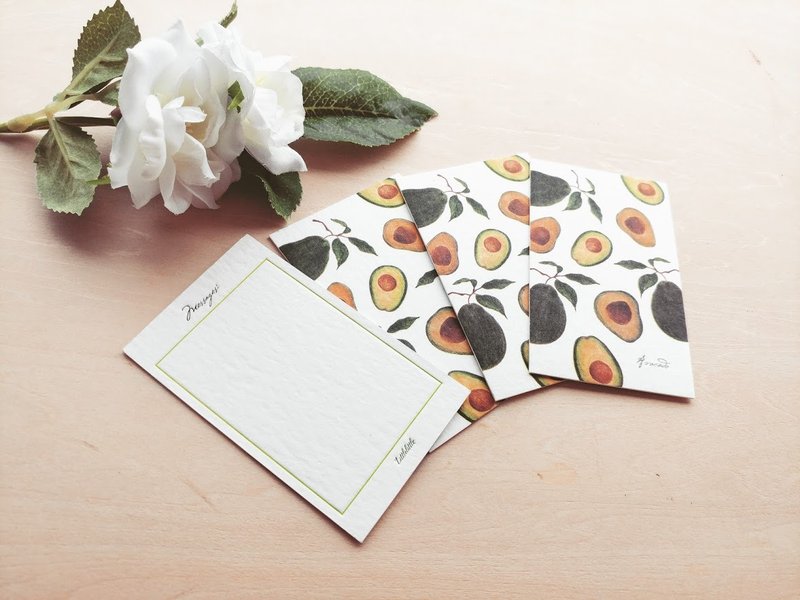 随订单加购 | 牛油果插图小卡片 Message Card