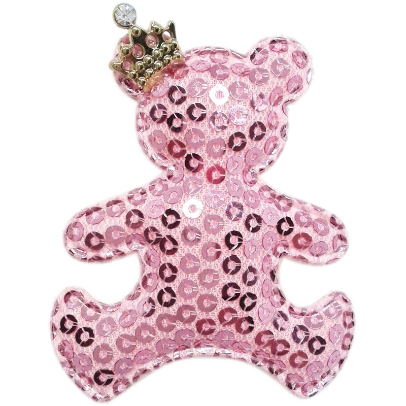 Cutie Bella 亮片小熊发夹 全包布手工发饰Bear Sequin-Pinky