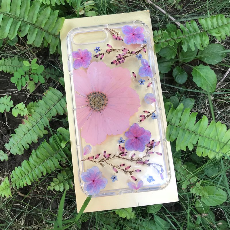 真花押花手机壳 非洲菊重瓣绣球花 可定制