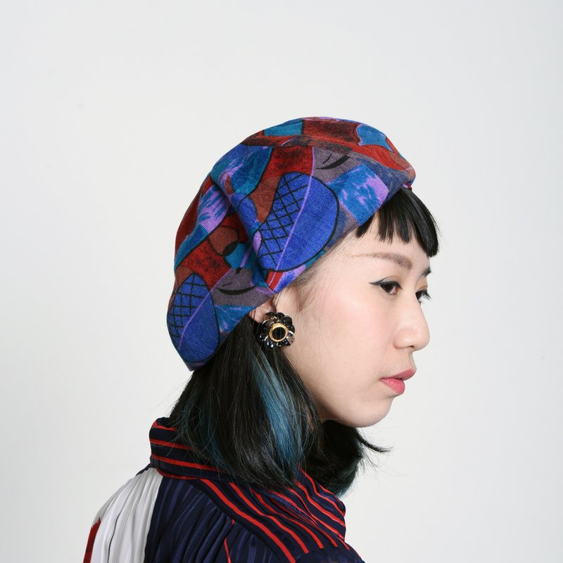 JOJA│贝雷 / 日本老布 / 紫红涂鸦 / 薄毛料