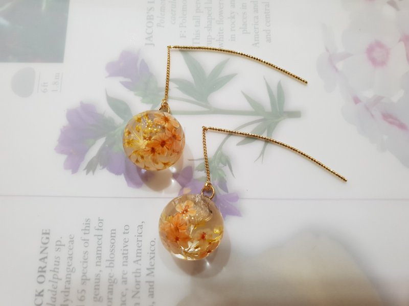 灌胶押花晶球饰品~~耳针