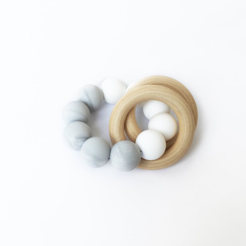 COLOR BLOCK TEETHER - WHITE MARBLE
