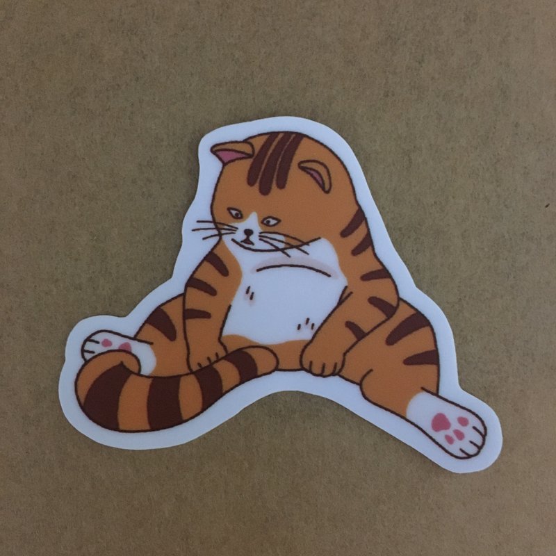 猫咪日常盯尾巴小防水贴纸 SS0069