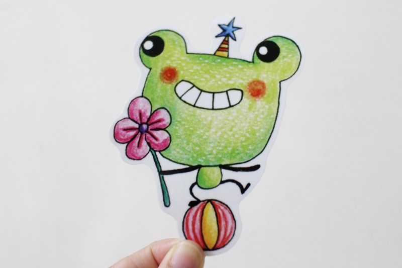 防水贴纸(大)_青蛙踩球