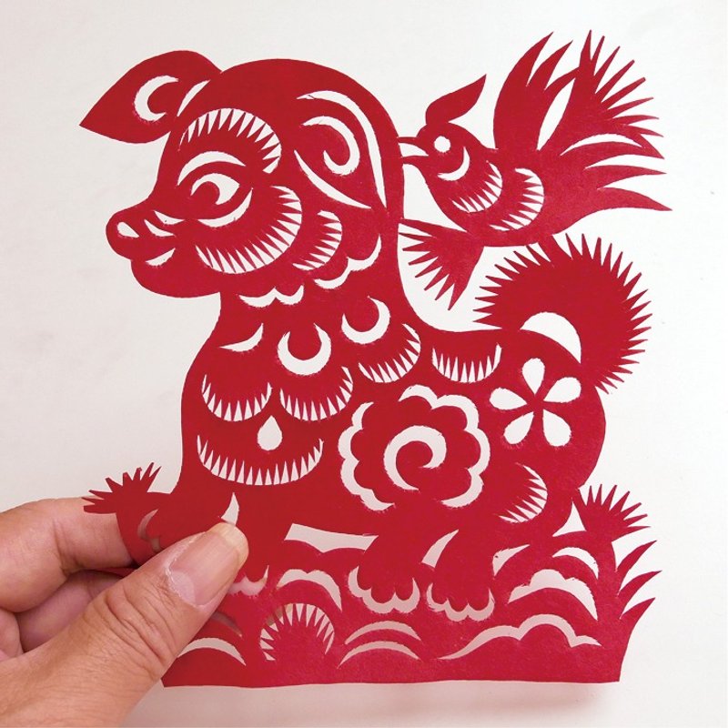 喜狗 剪纸 go22