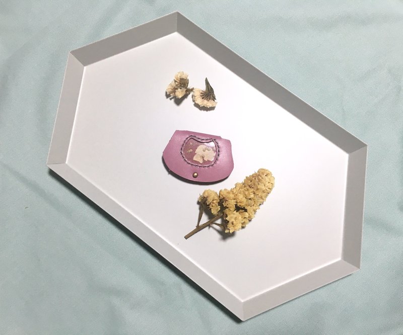 干花皮革绕线器 (紫)