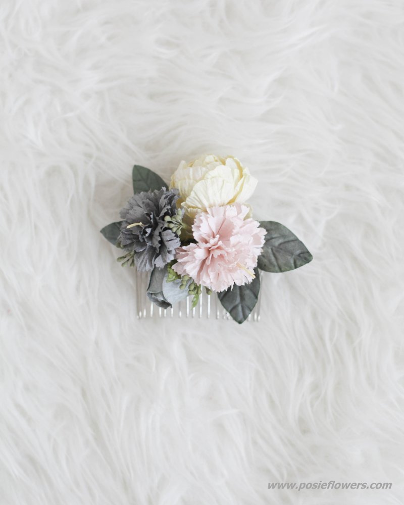 Sweet Carnation - Paper Flower Hair Comb