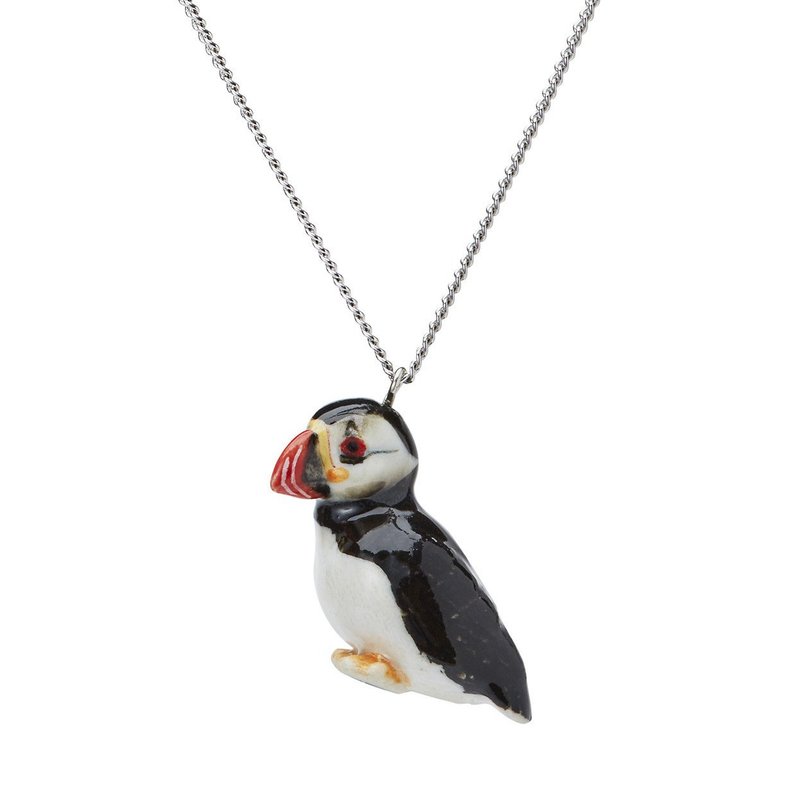 AndMary手绘瓷项链-冰岛海鹦 礼盒包装 Baby Fuffin Necklace