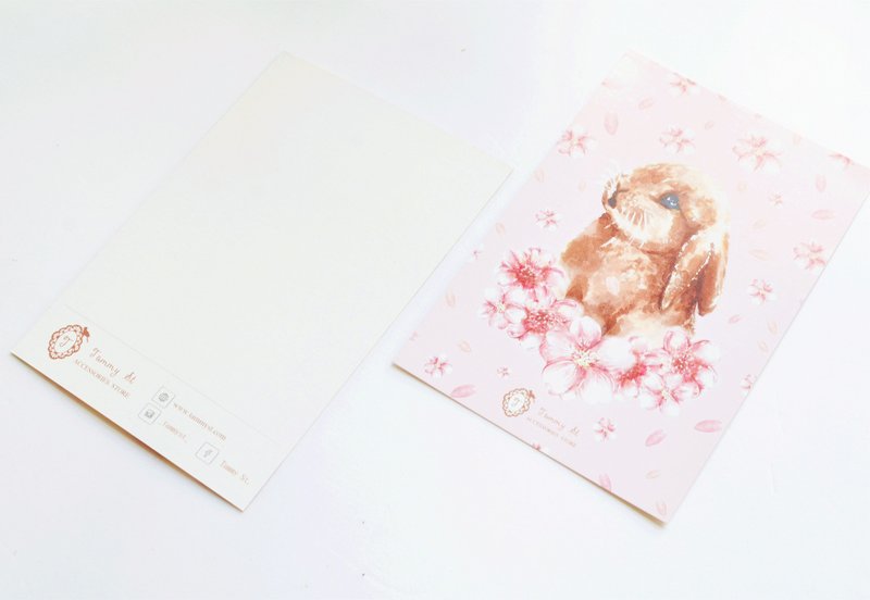 Sakura Bunny 粉红色樱花兔明信片