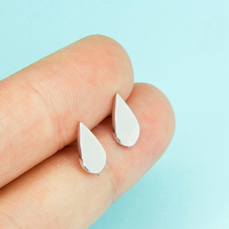 Teardrop Earrings in 925 Sterling Silver with White Gold Plating