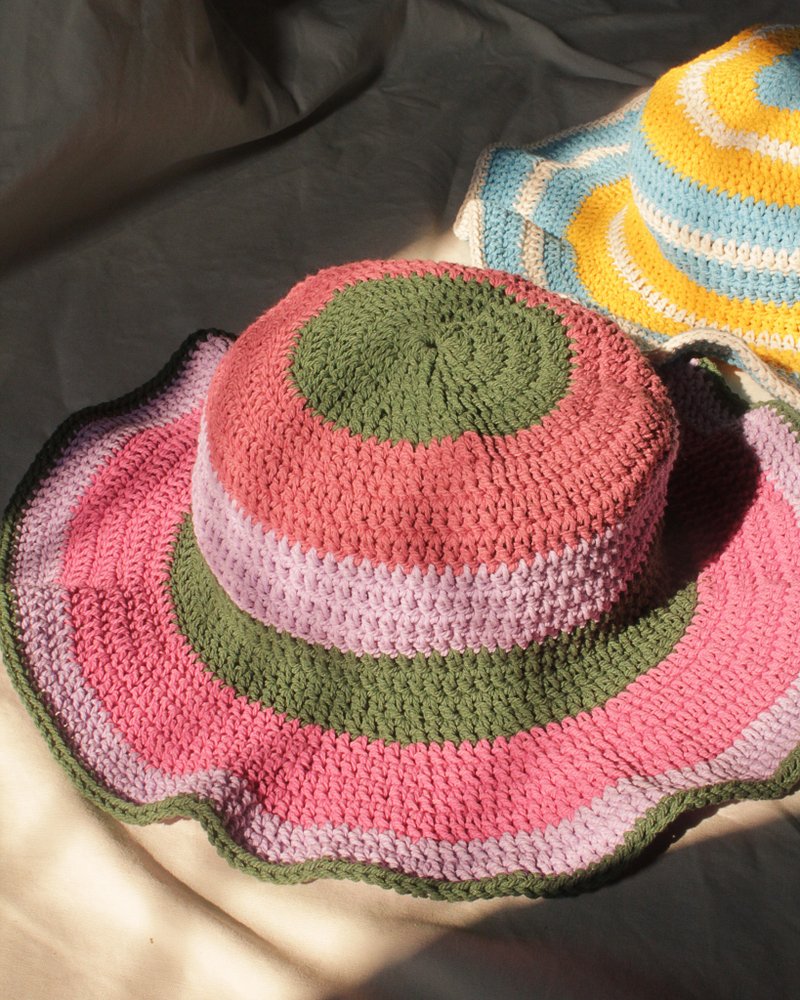 Striped Crochet Hat ,Candy Hat ,Summer Hat ,Baby Hat