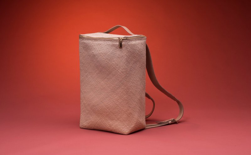 蔺草X皮革X纯手工 LIN-TANG backpack 后背包