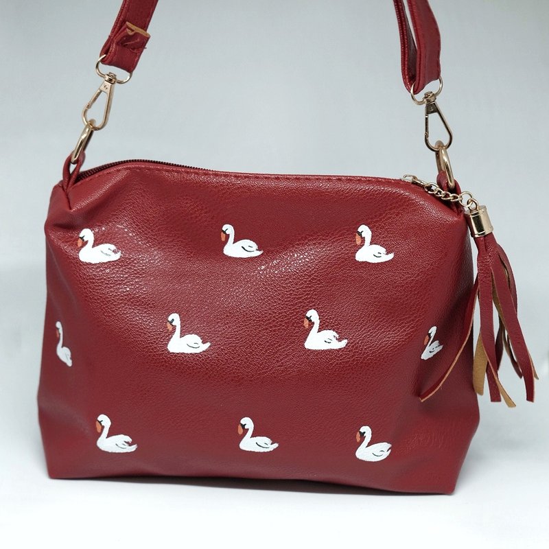 Swan Zipper Sling Clutch