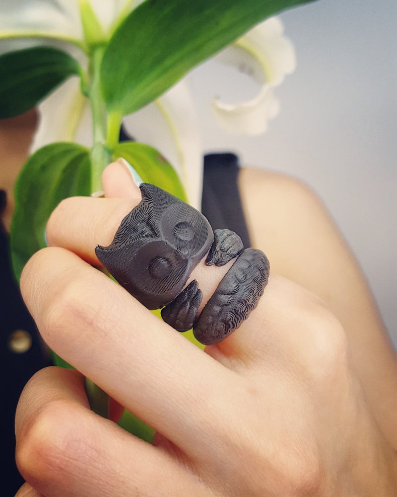 立体打印 ~ 猫头鹰三环戒指