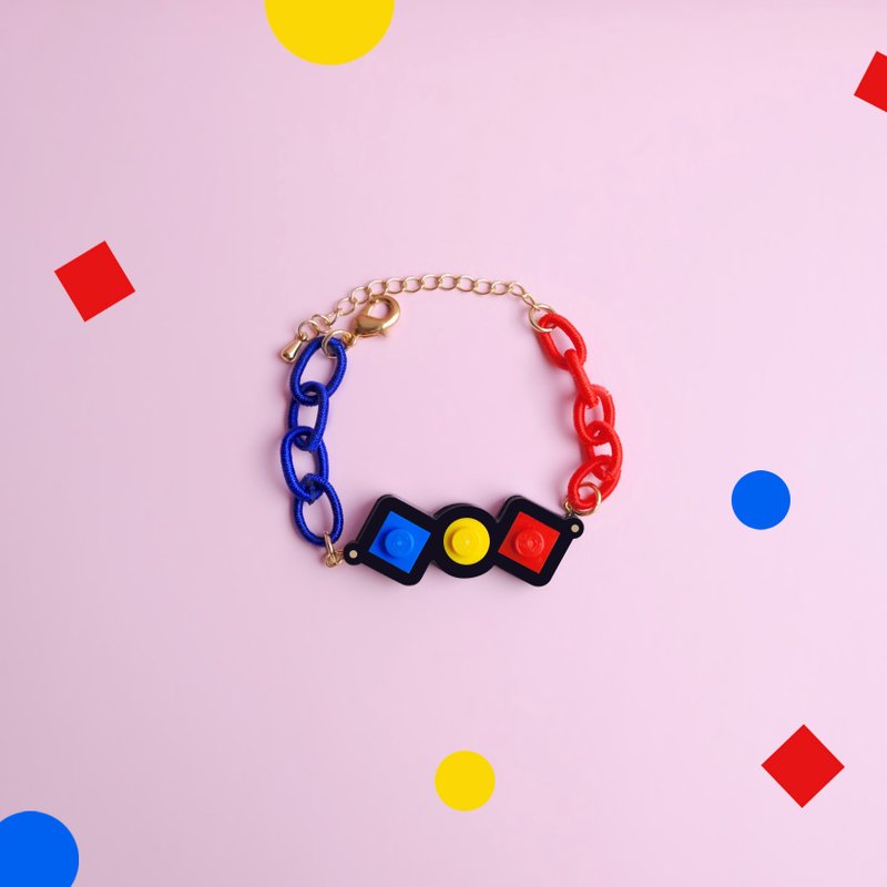 蒙德里安红黄蓝LEGO压克力积木手链手带