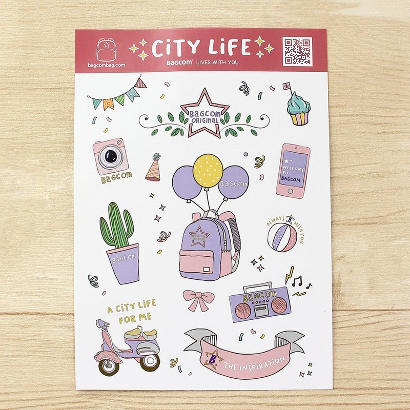 BAGCOM CITY 手绘贴纸组_20010010