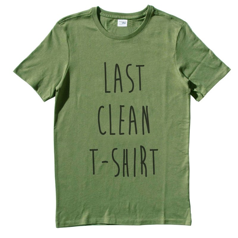 LAST CLEAN T-SHIRT #2 男女短袖T恤 军绿色 最后一件干净的T恤 文青 艺术 设计 时髦 文字 时尚