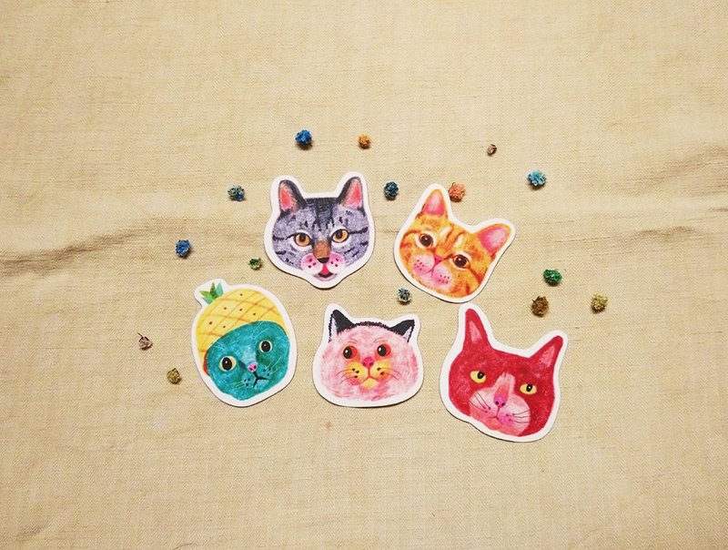 猫咪 贴纸 白底 防水