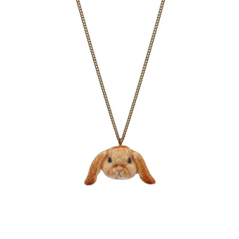 AndMary 手绘瓷项链-垂耳兔 礼盒包装 Floppy Eared Bunny