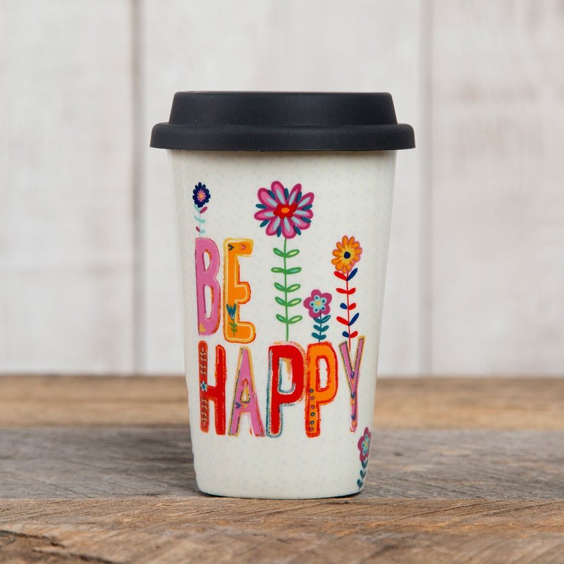 陶瓷隔热双层杯-BE HAPPY∣TMUG029