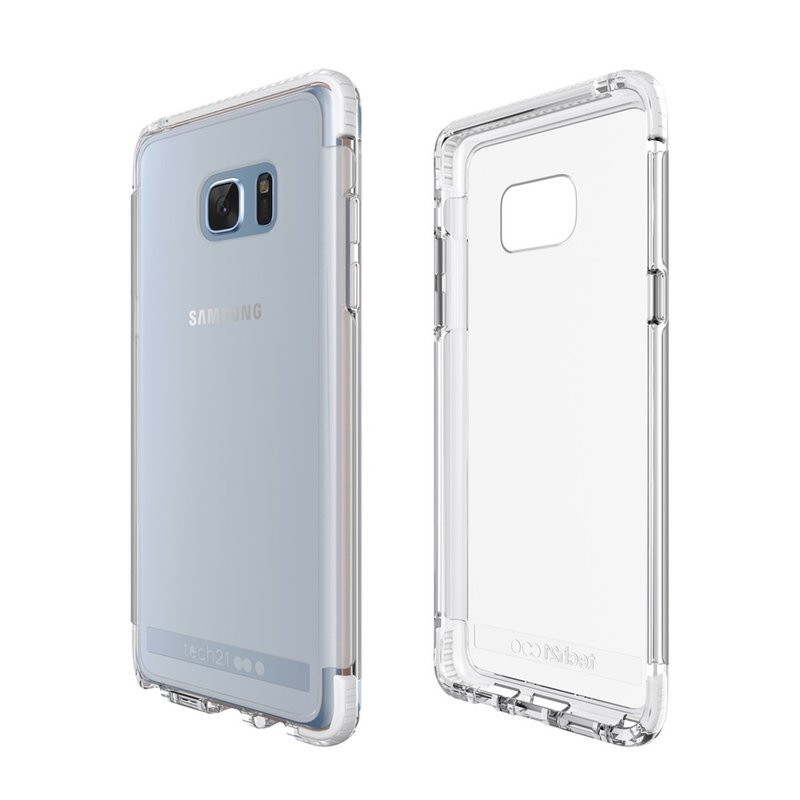 Tech21 英国超冲击 Evo Frame Samsung Note 7 防撞硬式透明保护壳 - 透白 (5055517363600)
