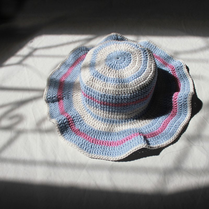 Striped Crochet Hat ,Unicorn Pastel Hat ,Summer Hat ,Baby Hat