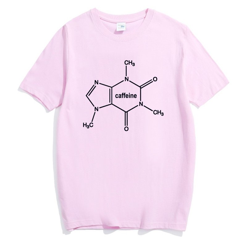 Caffeine Molecule【现货】男女短袖T恤 浅粉红色 咖啡因分子 文青 艺术 设计 时髦 文字 时尚