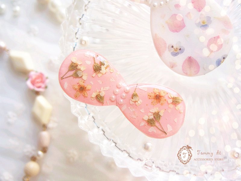 冰花系列 / 粉嫩小水仙冰花发夹