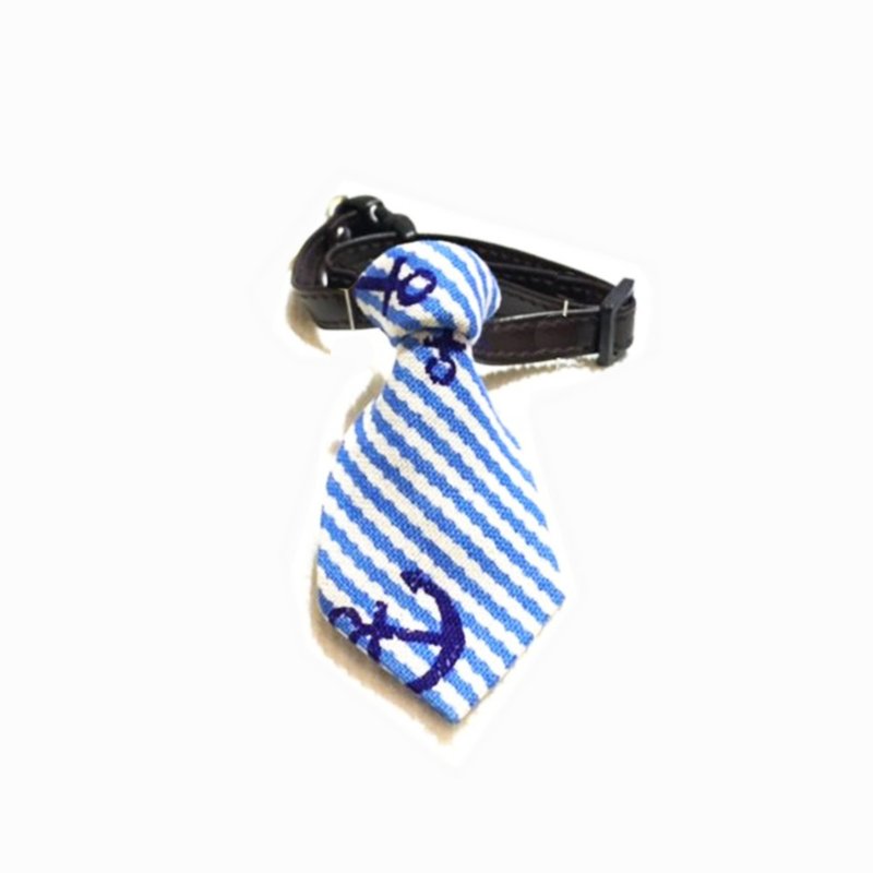 Ella Wang Design Tie 宠物 领结 领带 猫 狗 蓝白 条纹