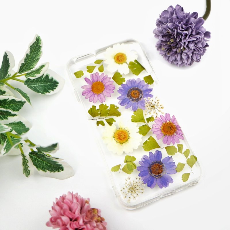 紫霞 手作押花手机壳 手机保护壳 手机套 干花手机壳 真花手机壳 iPhone 7 iPhone 6
