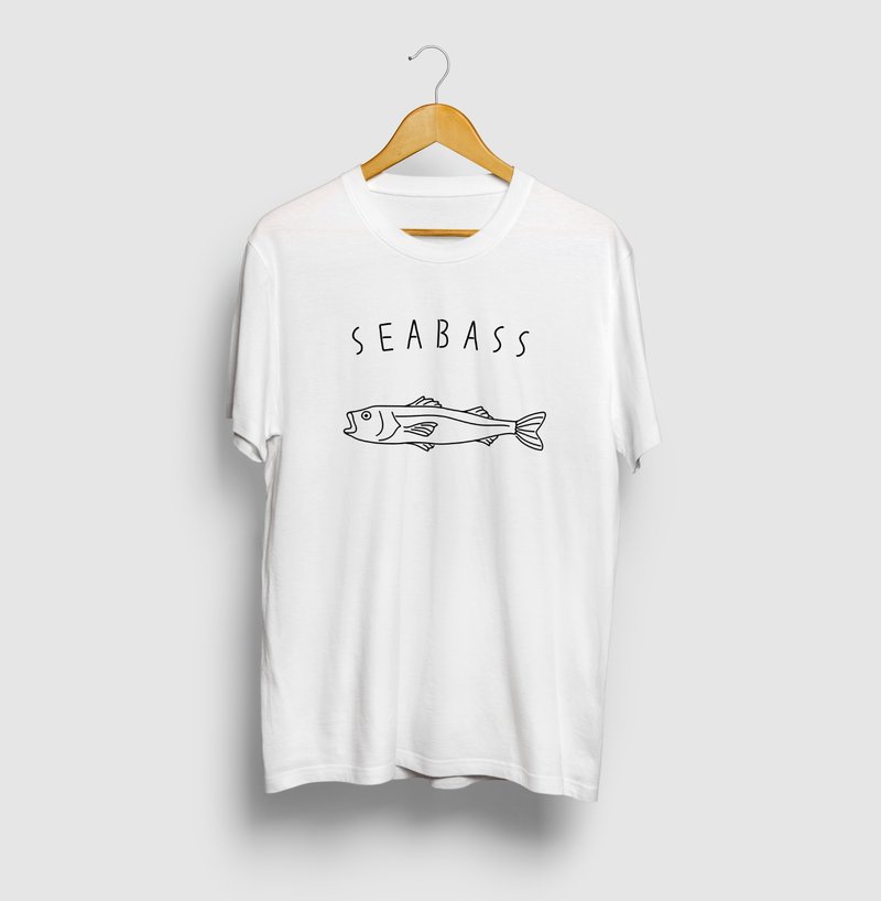 Suzuki loose fish illustration T-shirt sea fishing sea bass