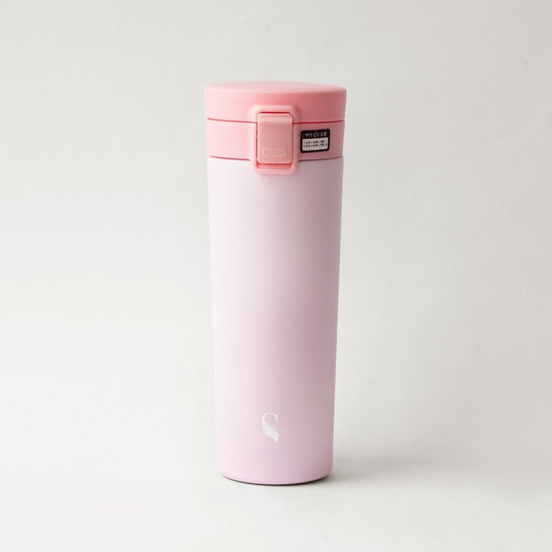 SWANZ 陶瓷保温轻扣杯(3色) - 390ml - 简约粉