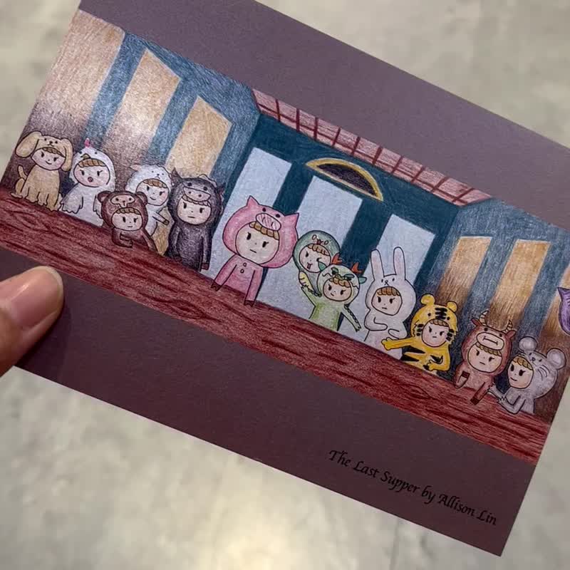 猪猪的冒险 世界名画系列-最后的晚餐 - 卡片/明信片 - 纸 多色