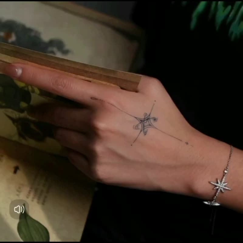 港澳台包邮发3张【星光十字】和真的一样植物草本纹身刺青贴 - 纹身贴 - 纸 多色