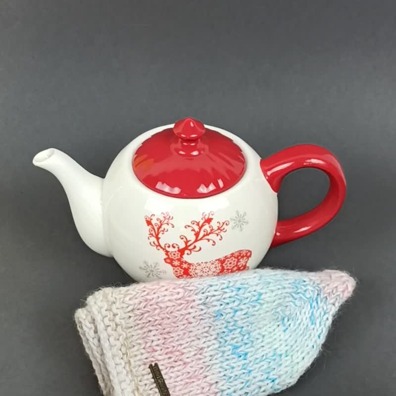 Hand knitted cozy for medium teapot. Teapot cozy for 4-6 cup, 1.2L teapot. - 茶具/茶杯 - 其他材质 粉红色