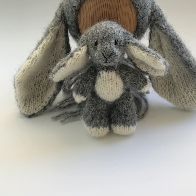 婴儿摄影道具兔子玩具和帽子 - 婴儿饰品 - 羊毛 