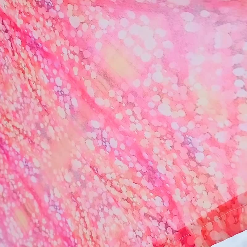 再販OK【Cherry blossom shadow】水彩画　アートシフォンストール　スカーフ　ショール　桜　花弁　ピンク　母の日 - 围巾/披肩 - 聚酯纤维 粉红色