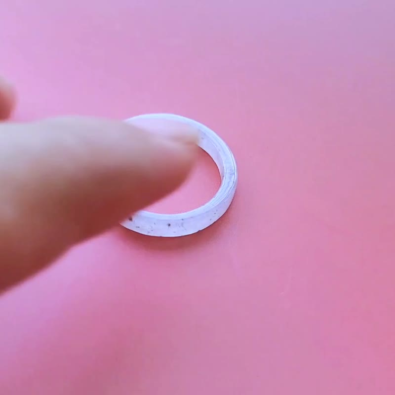 【亲翠】天然翡翠 冰莫西沙美人条方戒手指镯10.5号戒圈 S款 - 戒指 - 玉石 白色